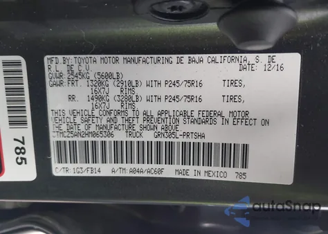 2017 Toyota Tacoma Sr V6 из США, поврежденный, VIN 3TMCZ5AN2HM065306